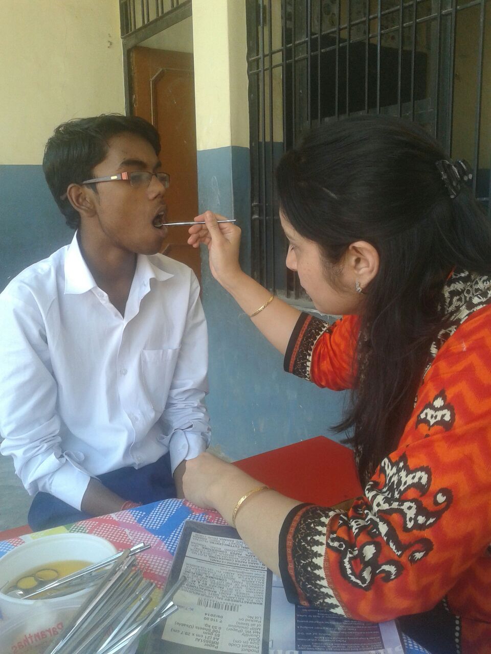 Meet Fravash, a 12 year old boy who lives in the slum with his parents, grandparents, and three siblings. He is the first in his family to see a dentist. When his mother came to the school, we also checked her teeth for cavities or infection. 