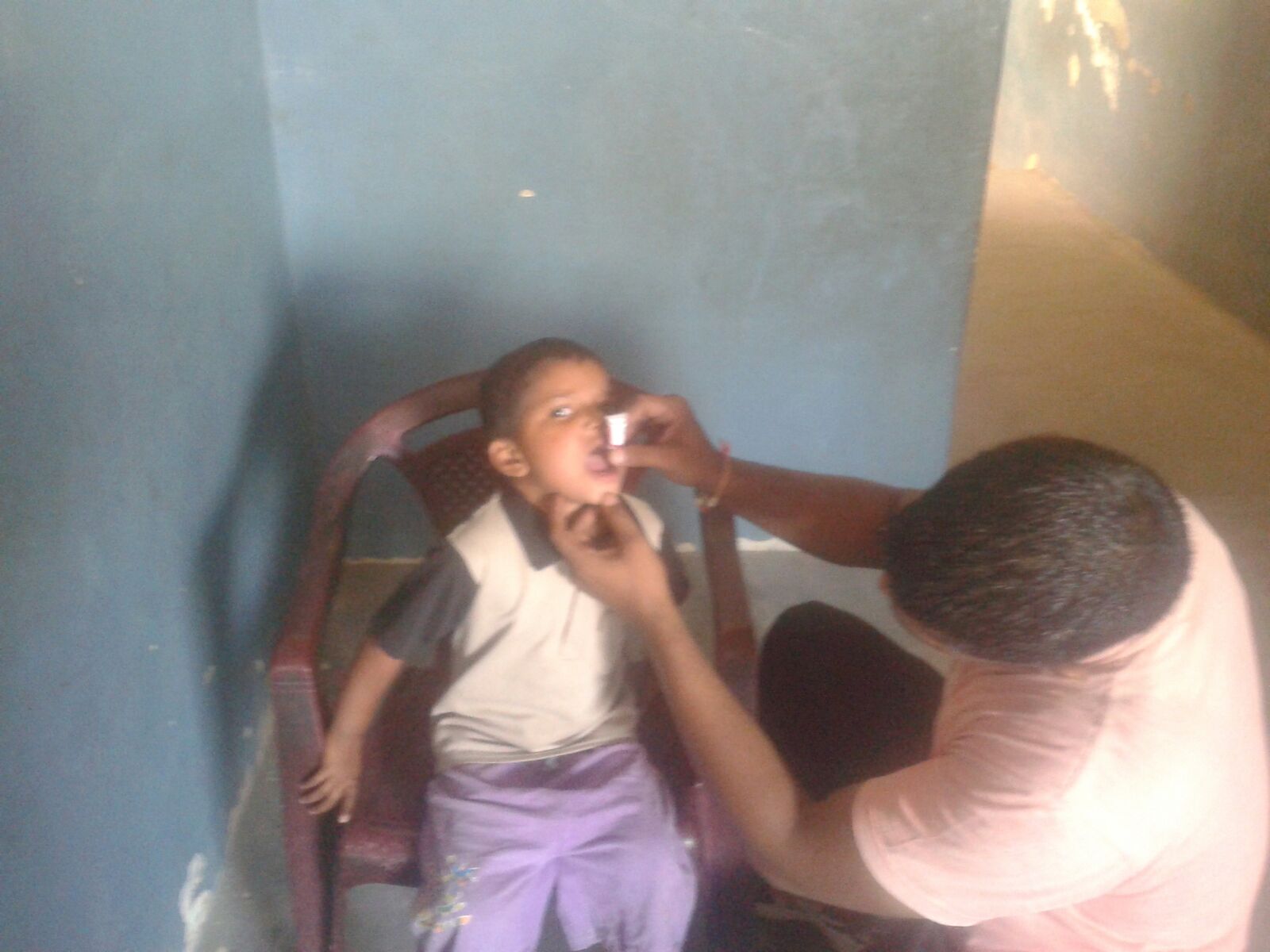 This is Manish. He is 4 years old. He attends preschool and took part in our health camp. He never received his vaccinations.