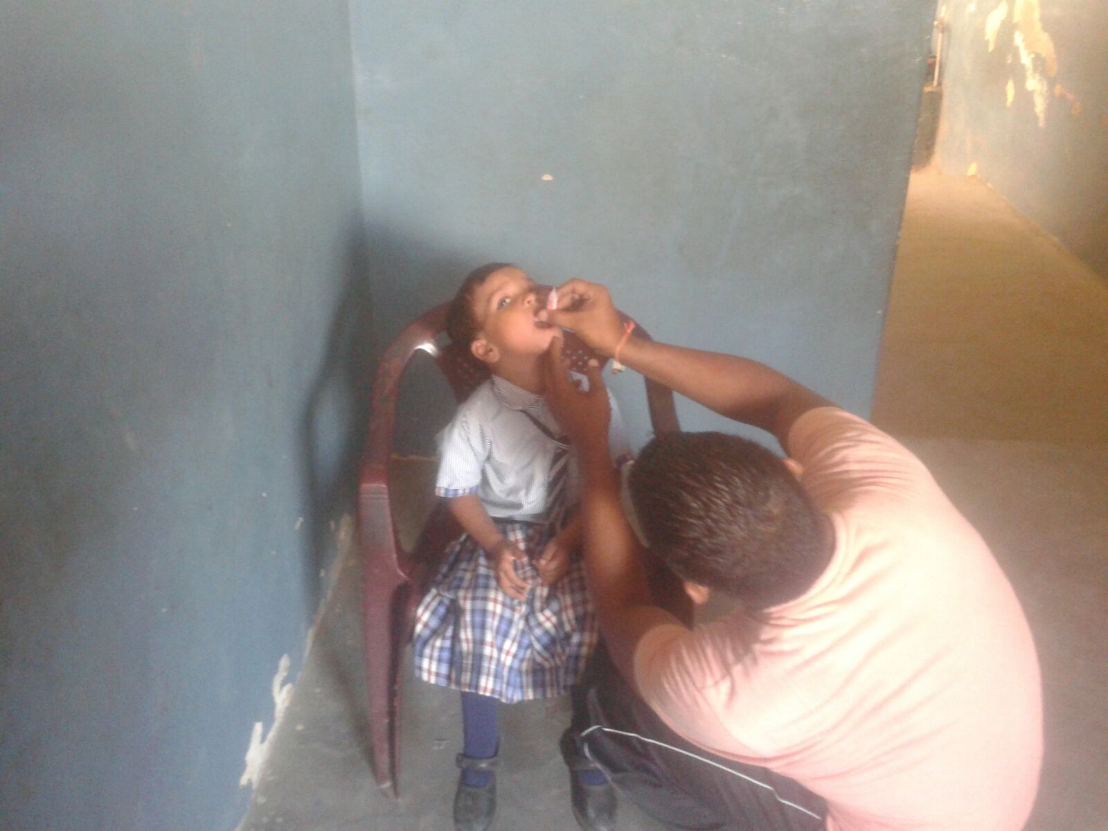 Meet Keval. He is 4 years old and is receiving oral vaccines in this picture. 