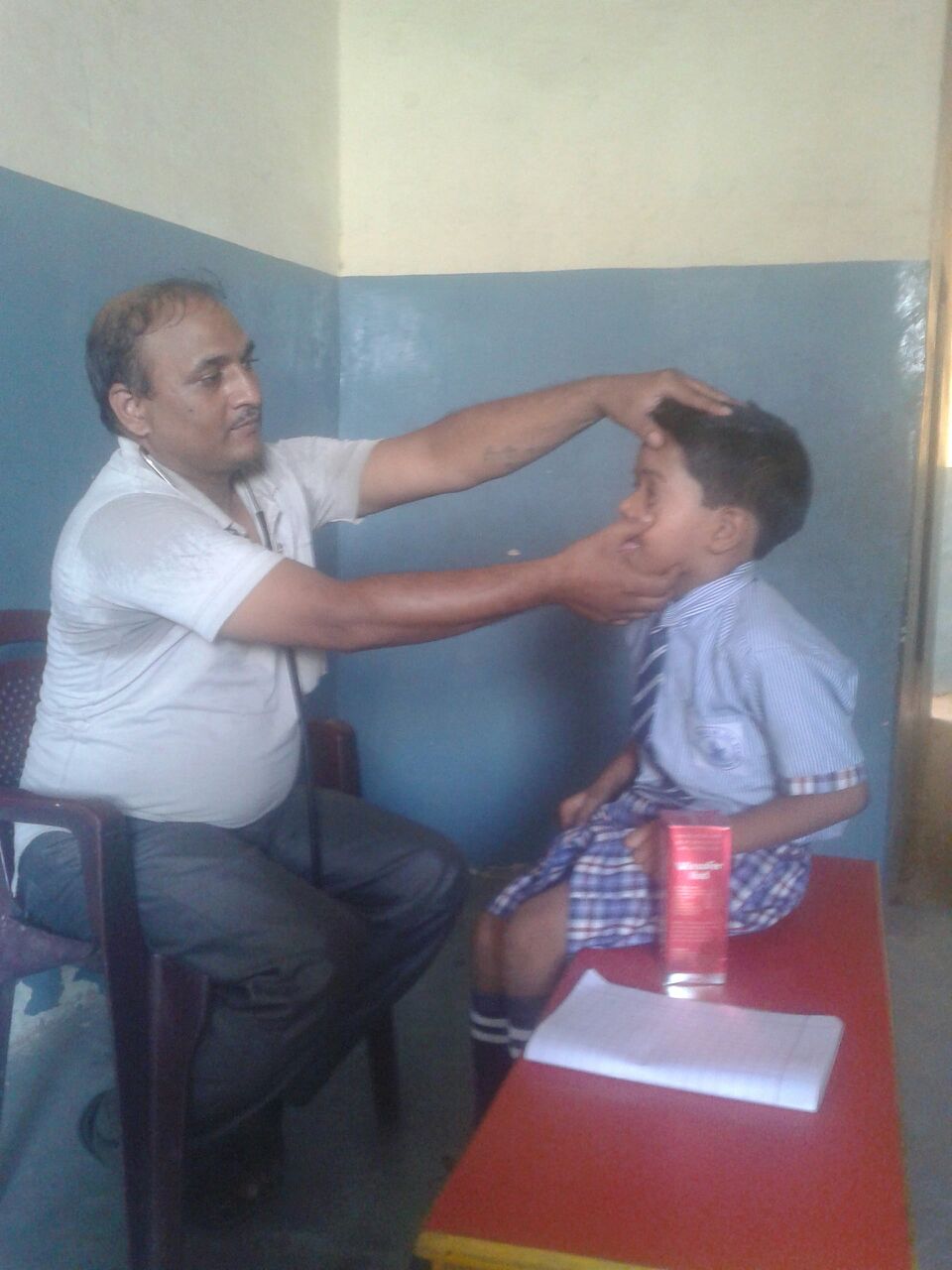 Meet Kumar, 6 year old boy who lives in the local slum with his family. He has been having difficulty seeing out of his right eye. Our pediatrician thinks he may have a parasite near his retina. "He says he washes his face in the local river. That r…