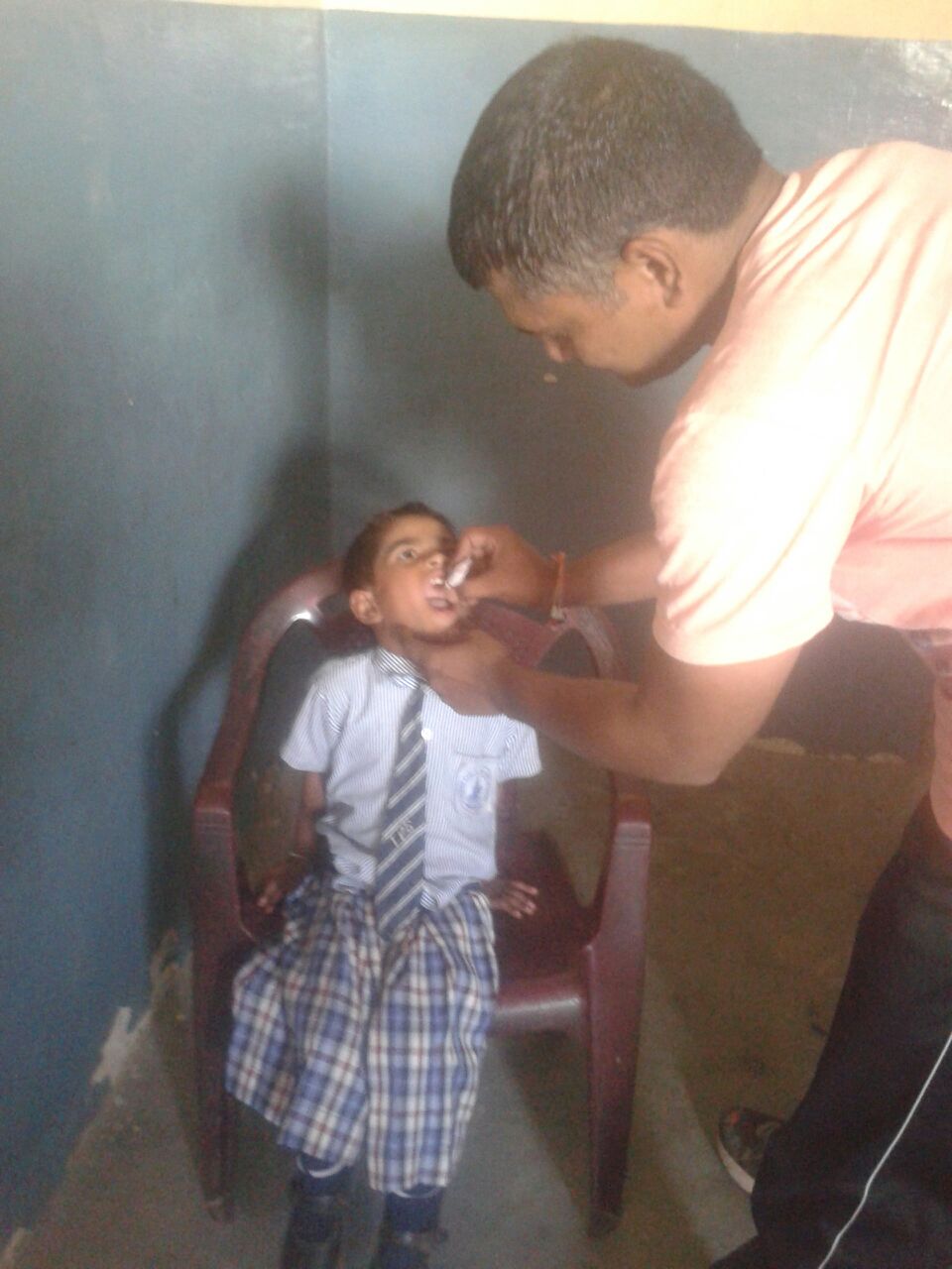 Meet Nadim. He never received his vaccinations. He has an older brother who suffers from Rickets. We spoke with Nadim's family and encouraged them to have his older brother contact us for help, if needed. 