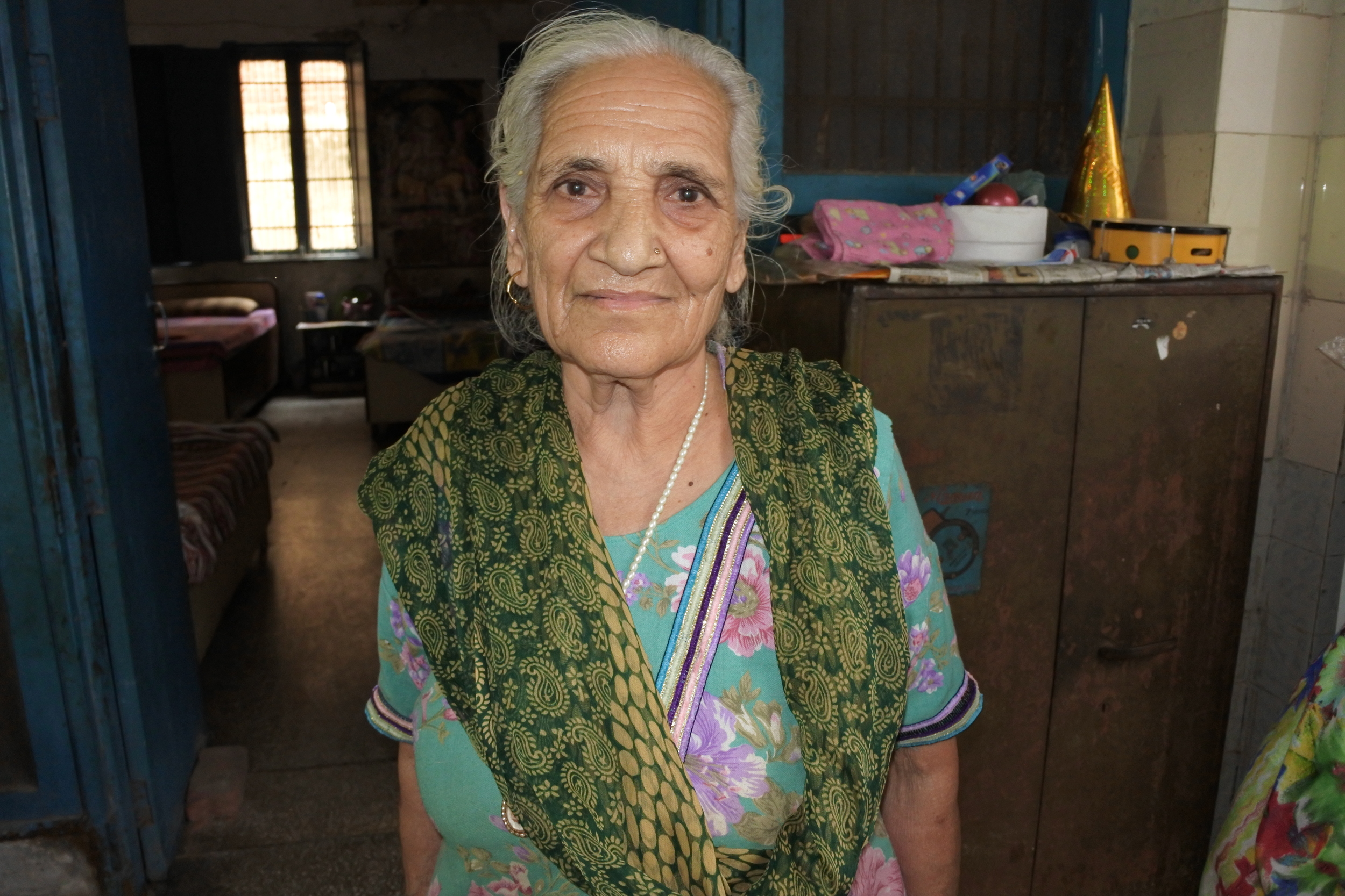 Meet Lathika. She is 64 years old. She has cataracts in both eyes. Surgery will prevent her from going blind. Her favorite hobby is drawing. 