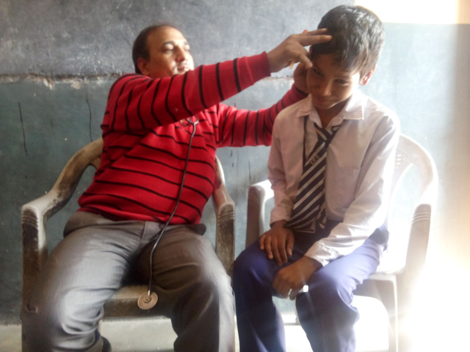 Meet Arnav, a 5 year old boy. This is his first visit with a physician. He particularly enjoyed using a stethoscope to hear his own heartbeat. 