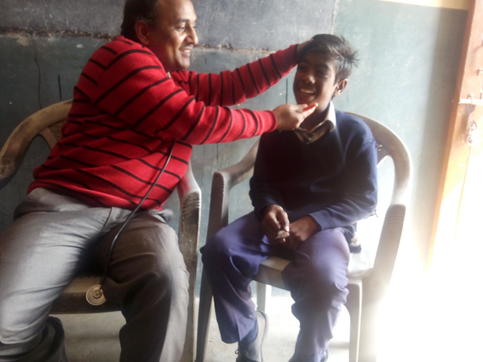 Meet Shlok. He is 9 years old. He has crooked teeth and is ashamed of them. We told him and his parents we will arrange a dentist and purchase braces for him. 