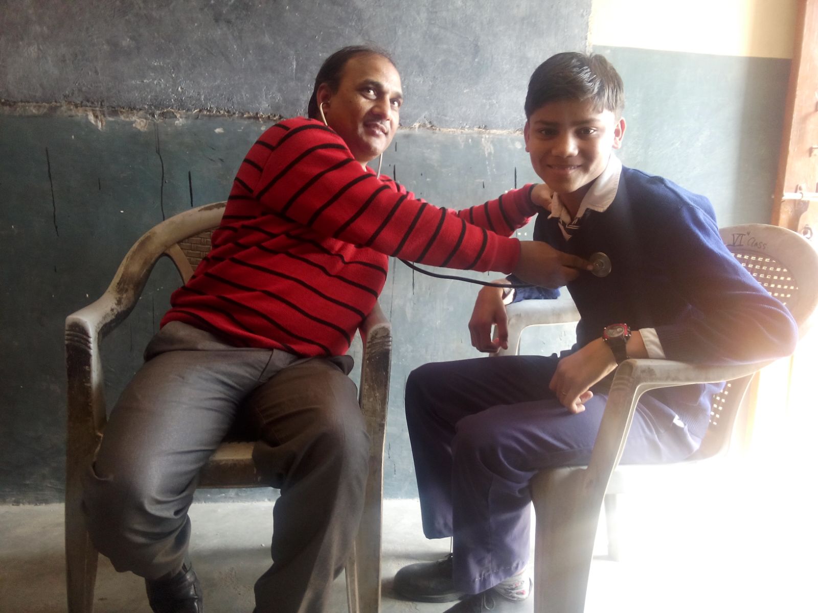 This is Santosh. This is his third time visiting with a physician. He received a general health checkup. 