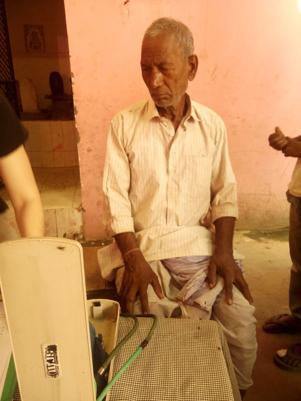 This is Abhishek. He is 62 years old and has worked as a laborer for over 50 years. He has seven children and sixteen grandchildren, who all live in the same community as him. He has a cataract in his left eye that makes it difficult for him to…