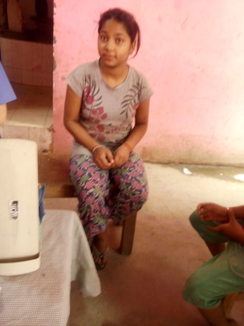 This is Prachi. She is 12 years old. Prior to this general health check up camp, she had never been examined by a medical doctor. She received a medical evaluation. 