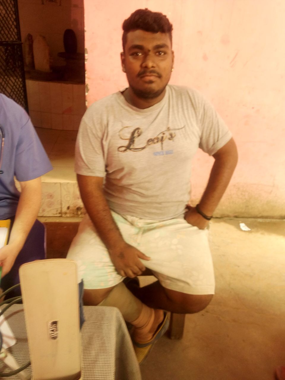 This is Dinesh. He is 27 years old and works as a laborer. He had never visited with a physician before and wanted a medical evaluation. We had provided his sister with prenatal vitamins and prenatal care during her pregnancy last year. 