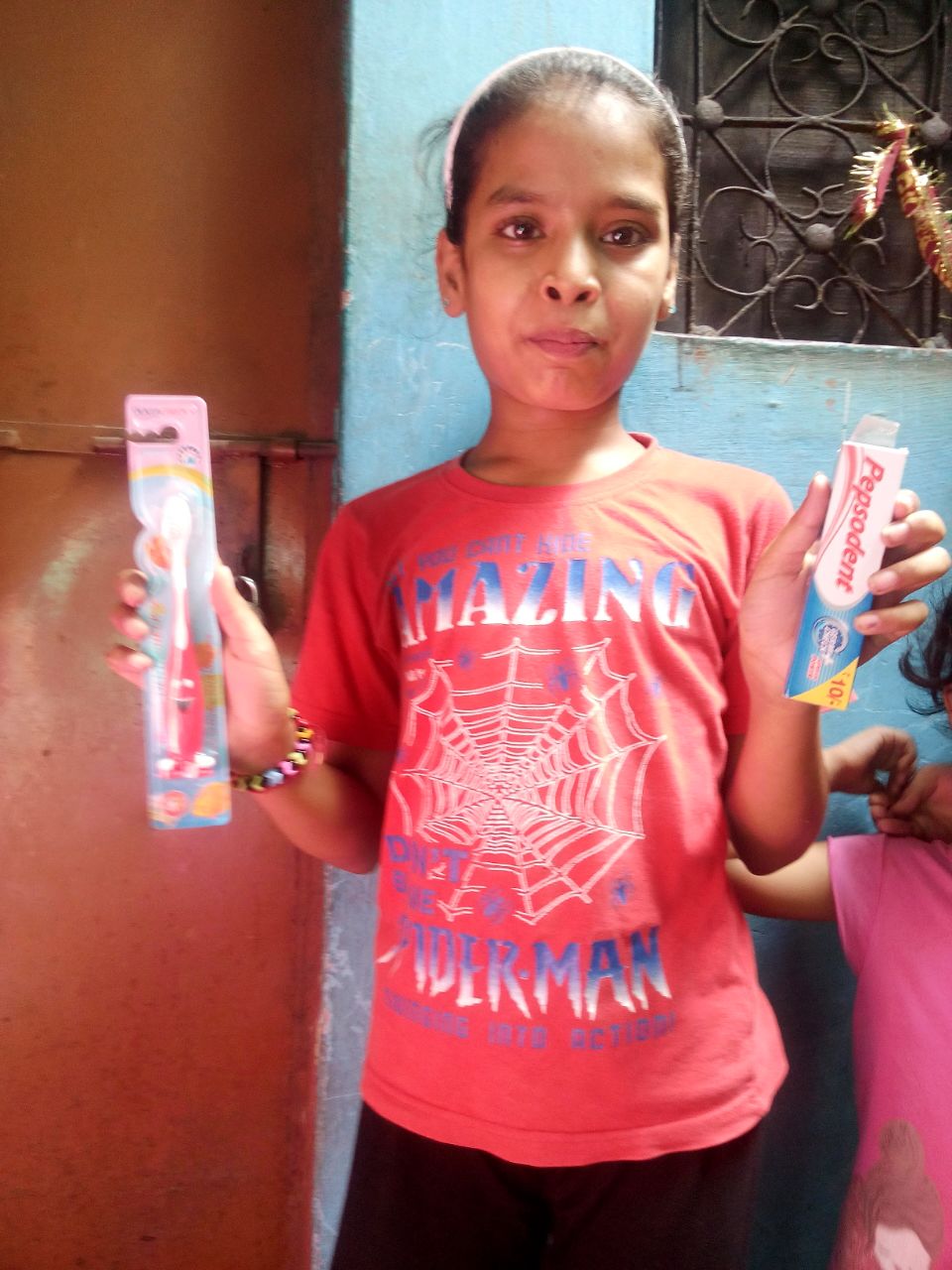This is Juana. She is 9 years old. Our dental health camp was her first visit with a dentist.