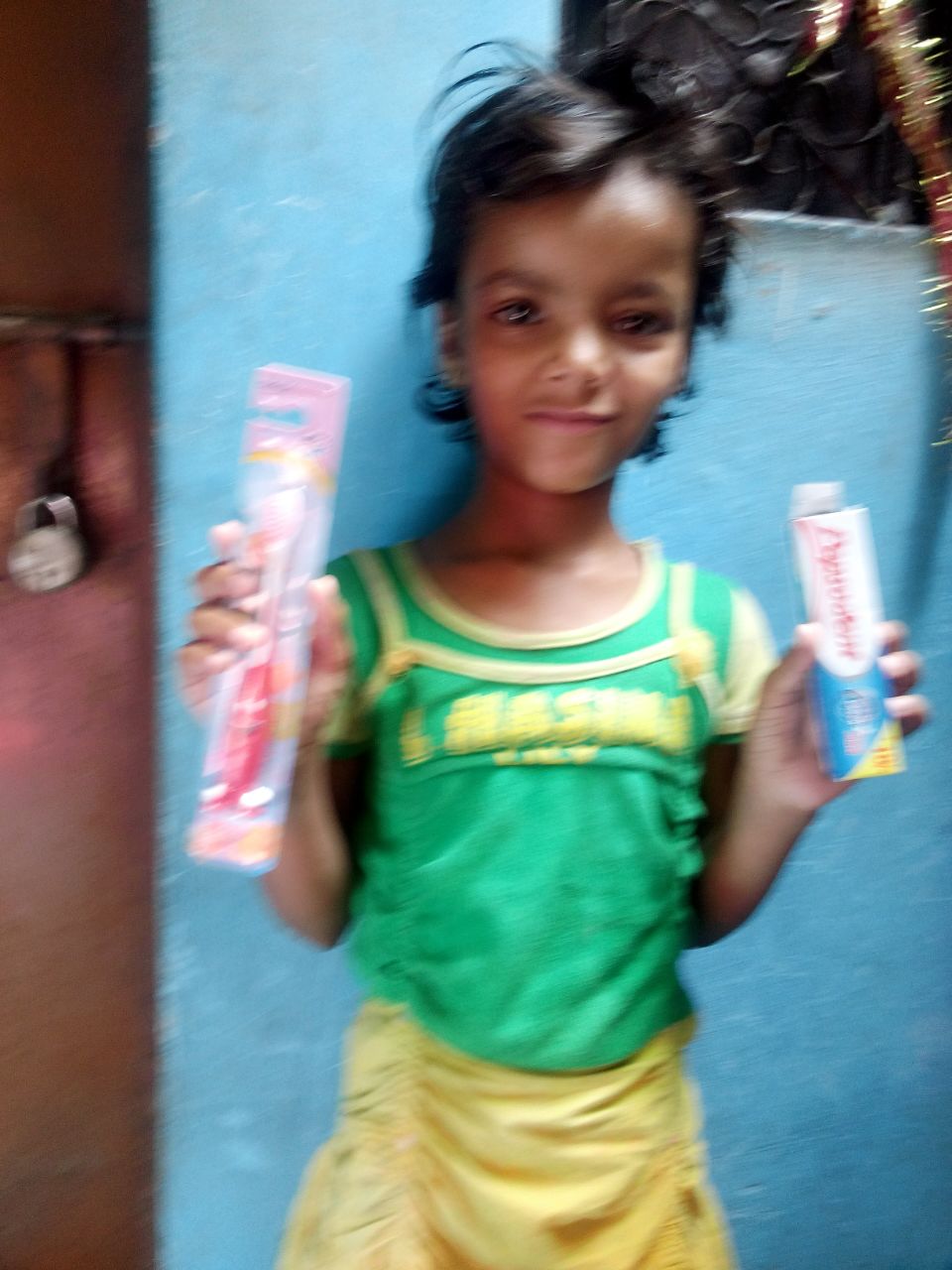 This is Padma. She started school this year. She says her favorite subject is reading. 
