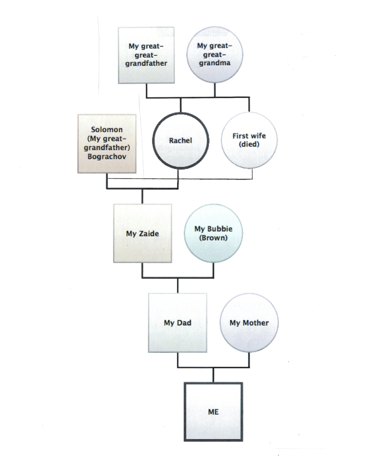 For clarity, not all family members are shown. 