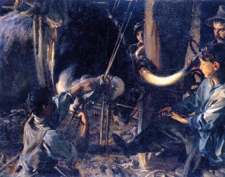  John Singer Sargent. Shoeing The Ox , 1910. Oil on board. From the collection of the Aberdeen Art Gallery, Aberdeen, Scotland.