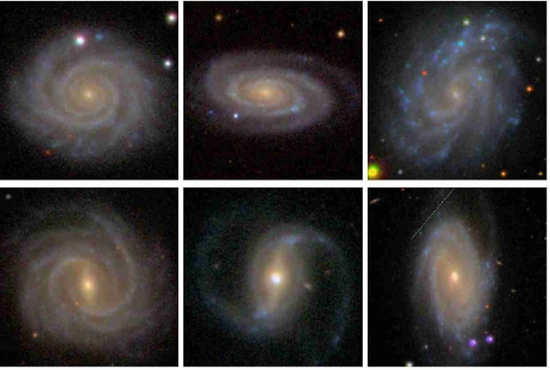 Left and right handed galaxies. From here .