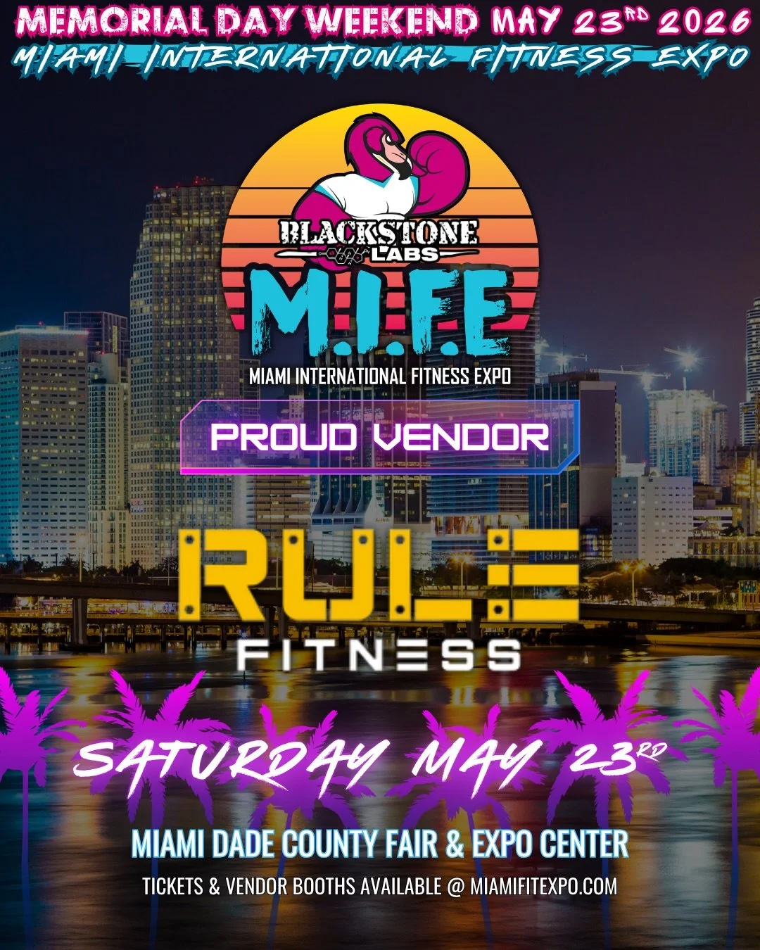 We&rsquo;re thrilled to welcome&nbsp;@rulefitnessmia back&nbsp;to the&nbsp;#MiamiInternationalFitnessExpo&nbsp;🎉

Have you been looking for a gym that will help you rule your mind, body, &amp; life? Look no further than #RuleFitnessMiami - the #Miam