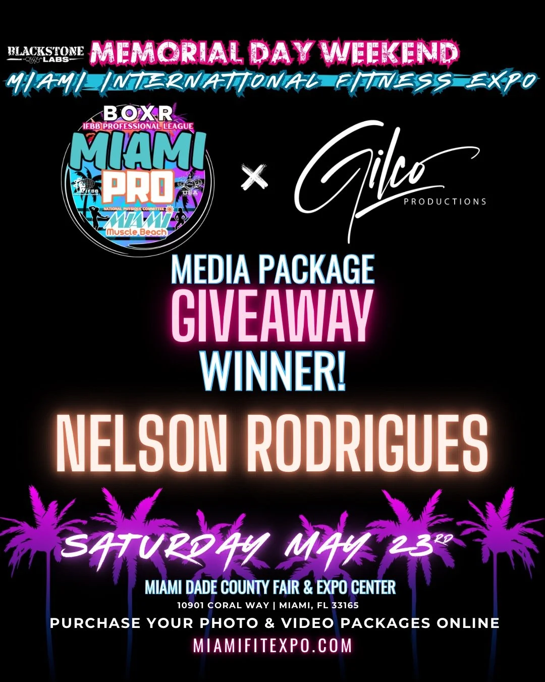 The draw has spoken. 🎉

Congratulations to IFBB Pro @ifbbpro_nelsonrodrigues 🇵🇹 - you just won the @gilcoproductions Media Package Giveaway! 🙌🏽

Center stage photos. Creative shots. Full stage video.
Your return to Miami is going to be unforgett