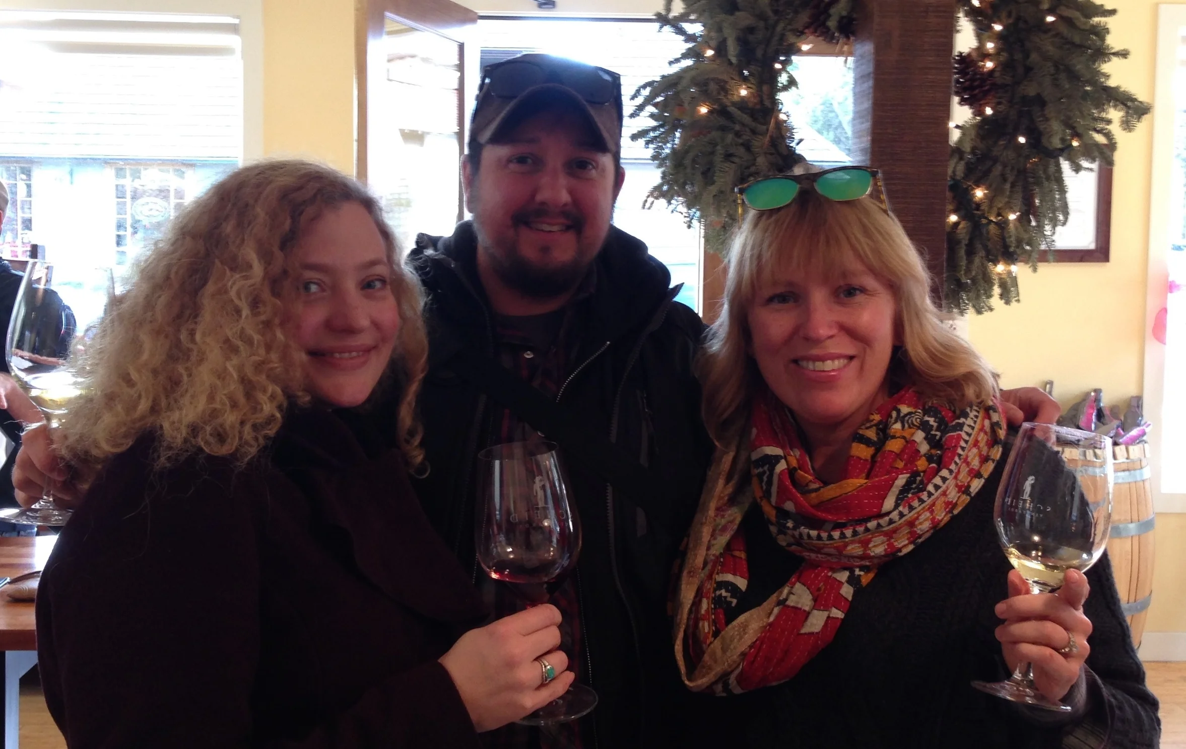 Myself, Gabe and Jen feeling festive at Scheid's Carmel-by-the-Sea Tasting Room.