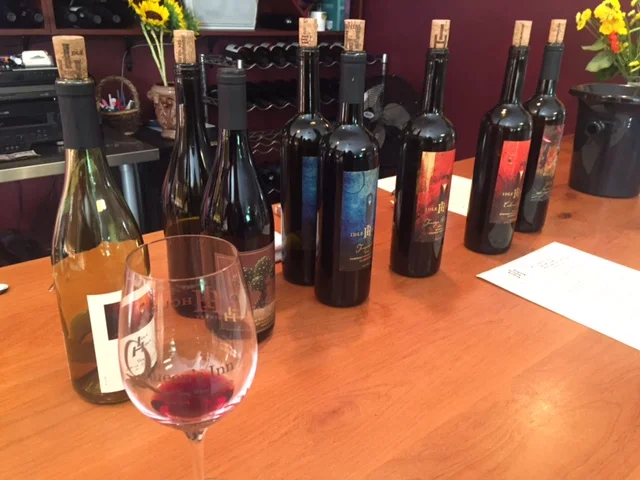 Tasting line-up at Idle Hour. 
