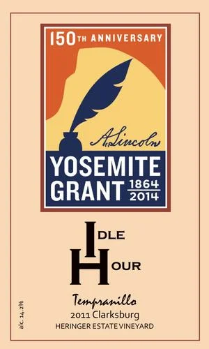 A label for the 2011 Clarksburg Tempranillo, commemorating the 150th Anniversary of The Yosemite Grant. 5% of proceeds go to The Yosemite Foundation. 