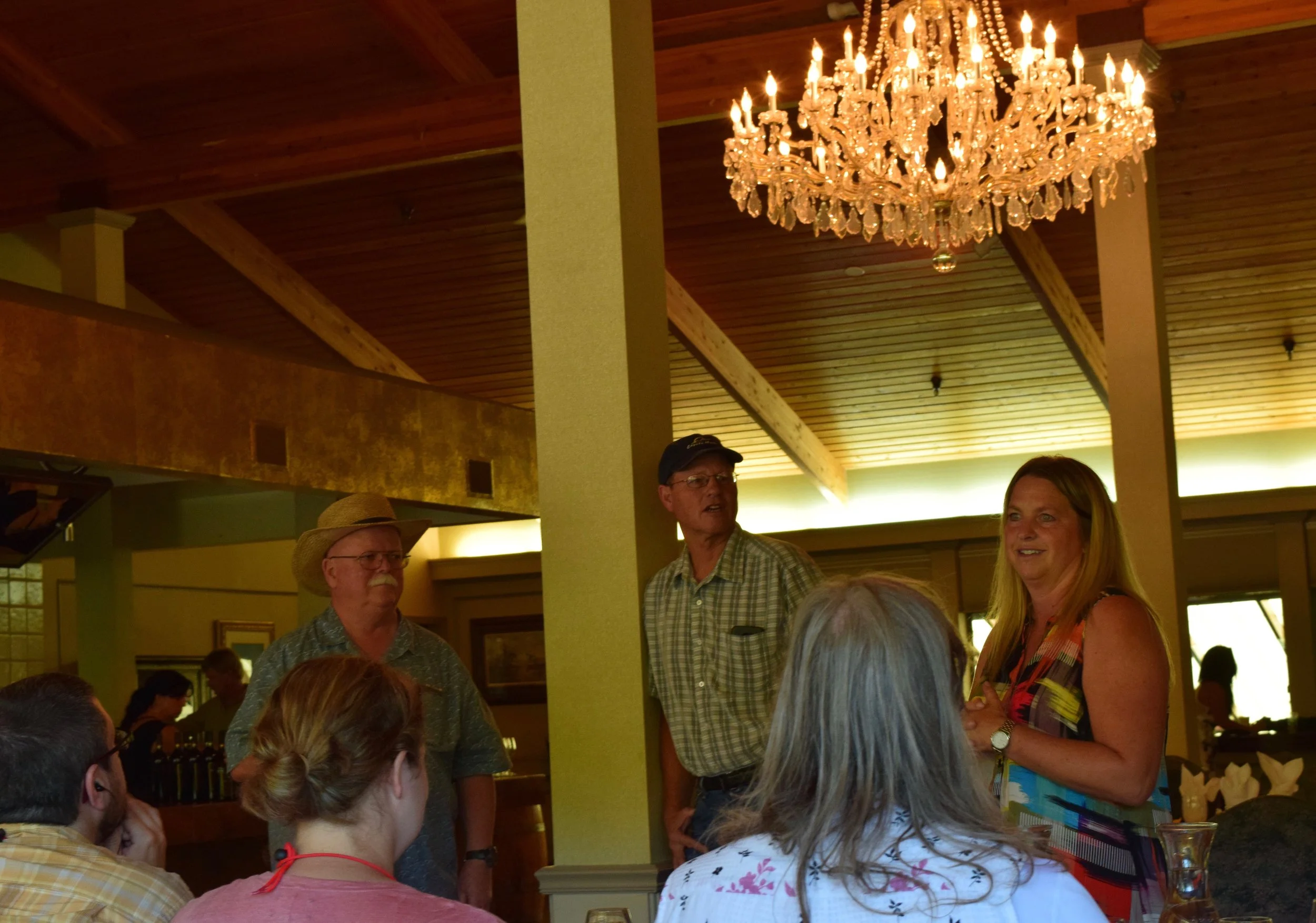 From left, head Winemaker Steve Millier, Winemaker Craig Rous and Joan Kautz, VP of International Operations, in the impressive room we tasted in.