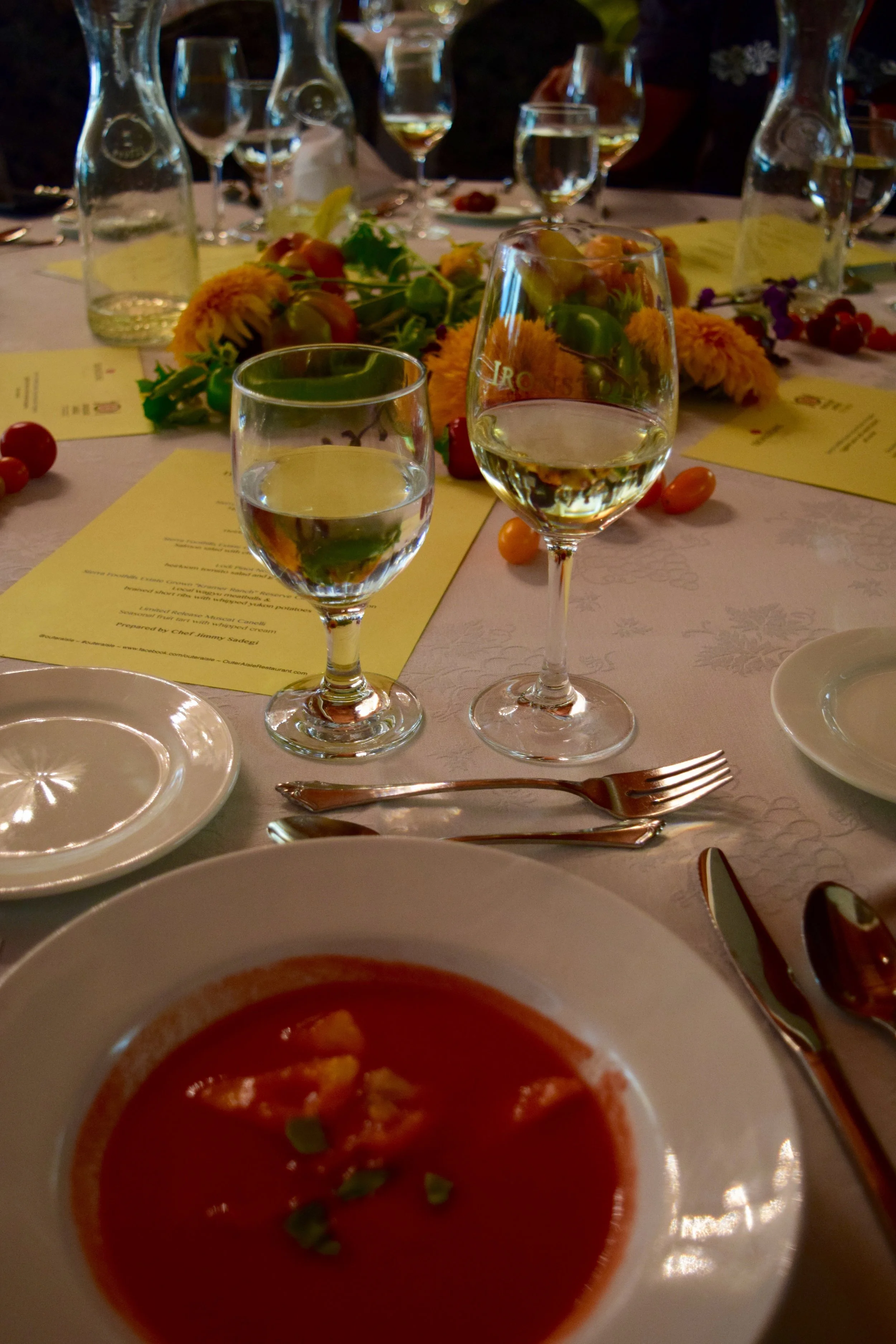 The gorgeous gazpacho paired with the Obsession Symphony.