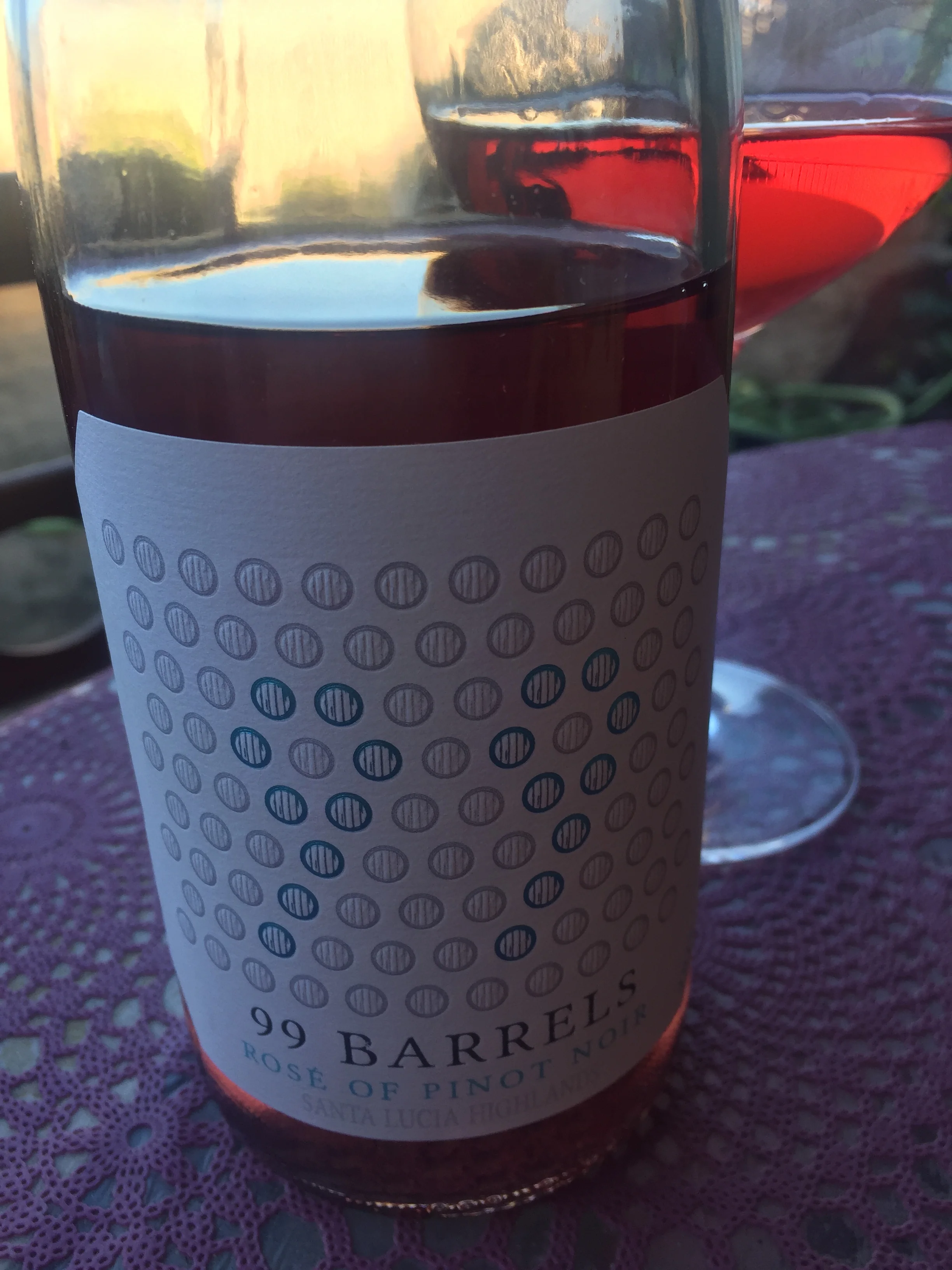 One of our Naked Wines, a rosé by winemaker Derek Rohlffs coincidentally from Santa Lucia Highlands (SLH), in our backyard. Very delightful!