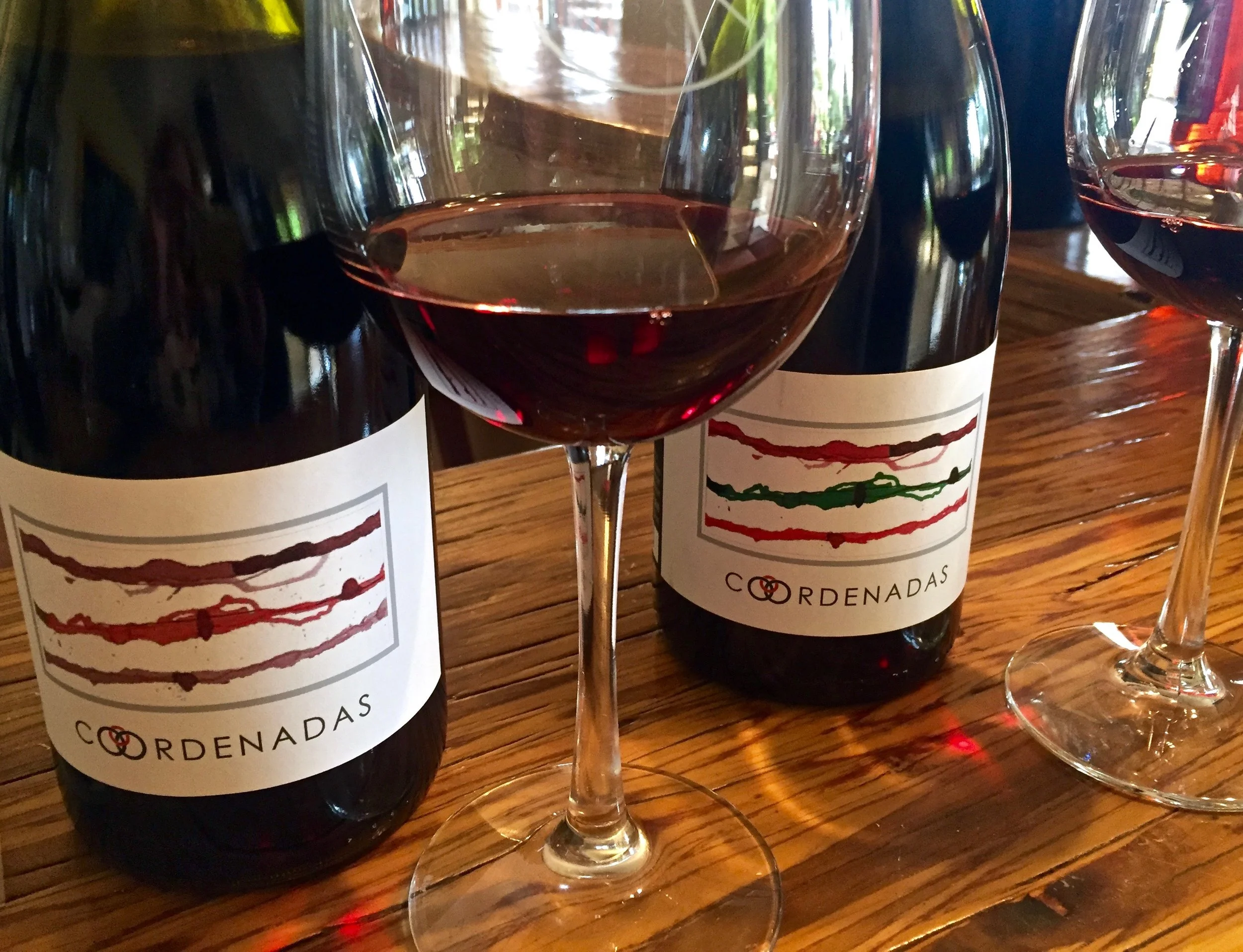 Vinos Pijoan's Coordenadas series of blends of Syrah, Grenache and Carignan, some of which is from Mexico and some from France. 