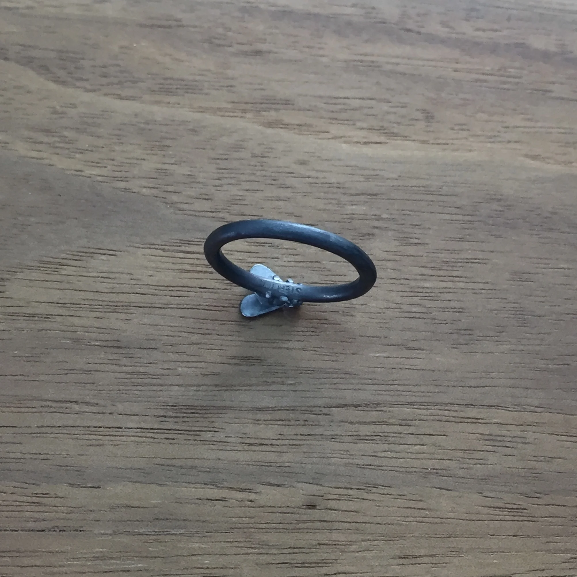 Tiny Fly Stackable Little Insect Ring in Oxidized Sterling Silver