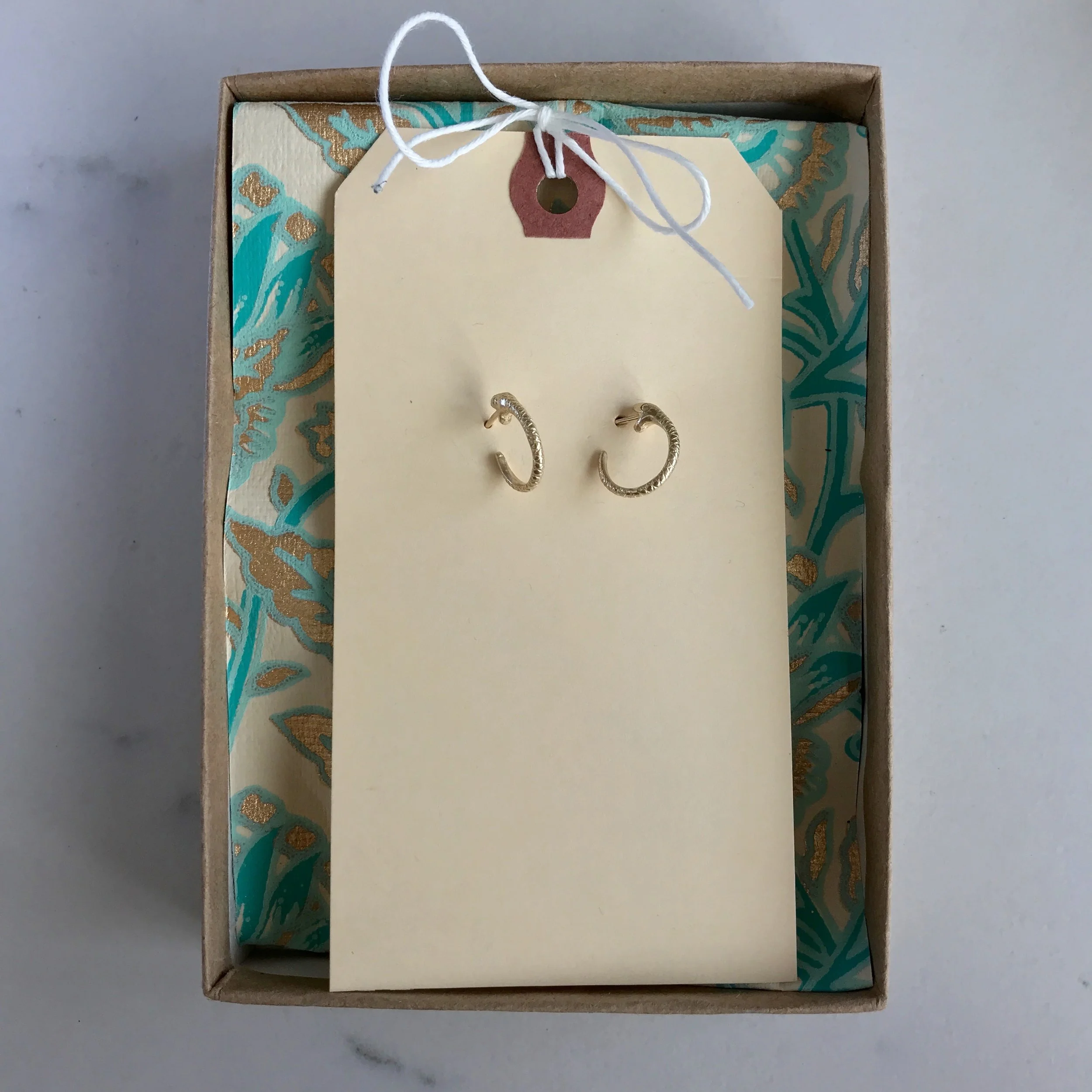 Snakebite Hoop Earrings in 14k Yellow Gold by Beloved Little Lamb