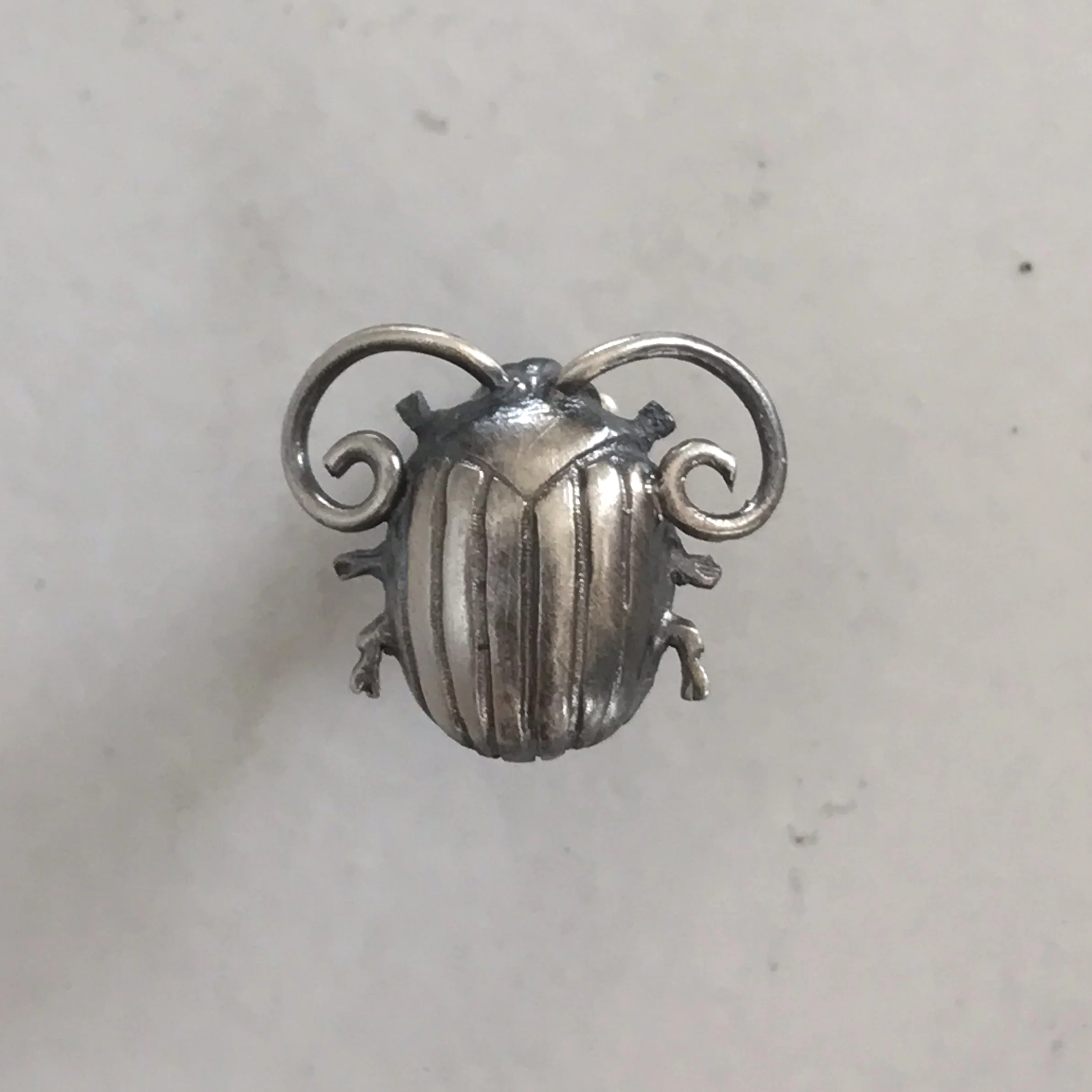 Silver Beetle Stud Earrings by Beloved Little Lamb