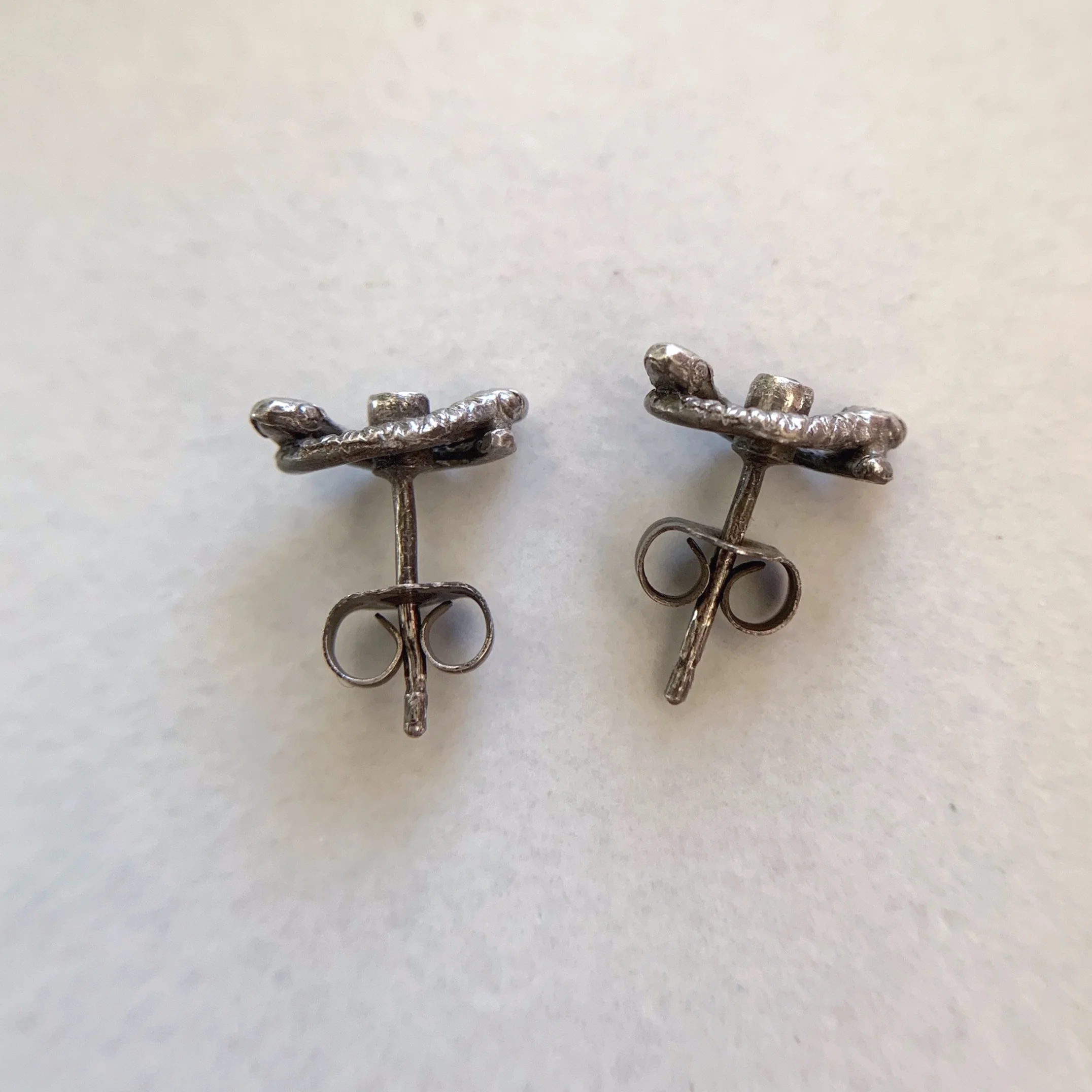 Snakeeye Stud Earring with Black Diamonds by Beloved Little Lamb