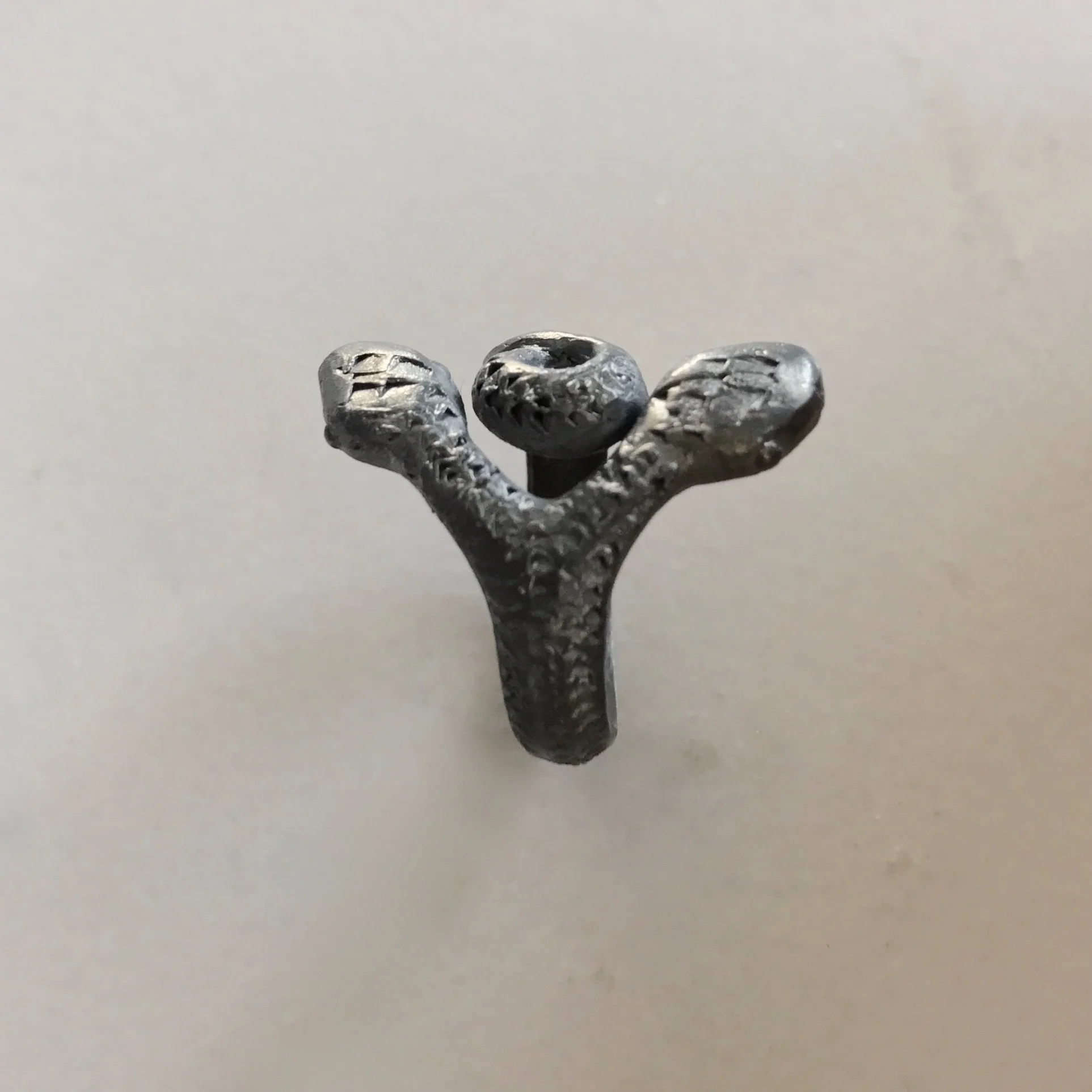 Two Headed Snake Ring in Blackened Sterling Silver