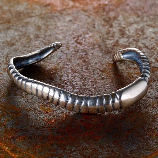 Nightcrawler Worm Cuff Bracelet in Oxidized Sterling Silver