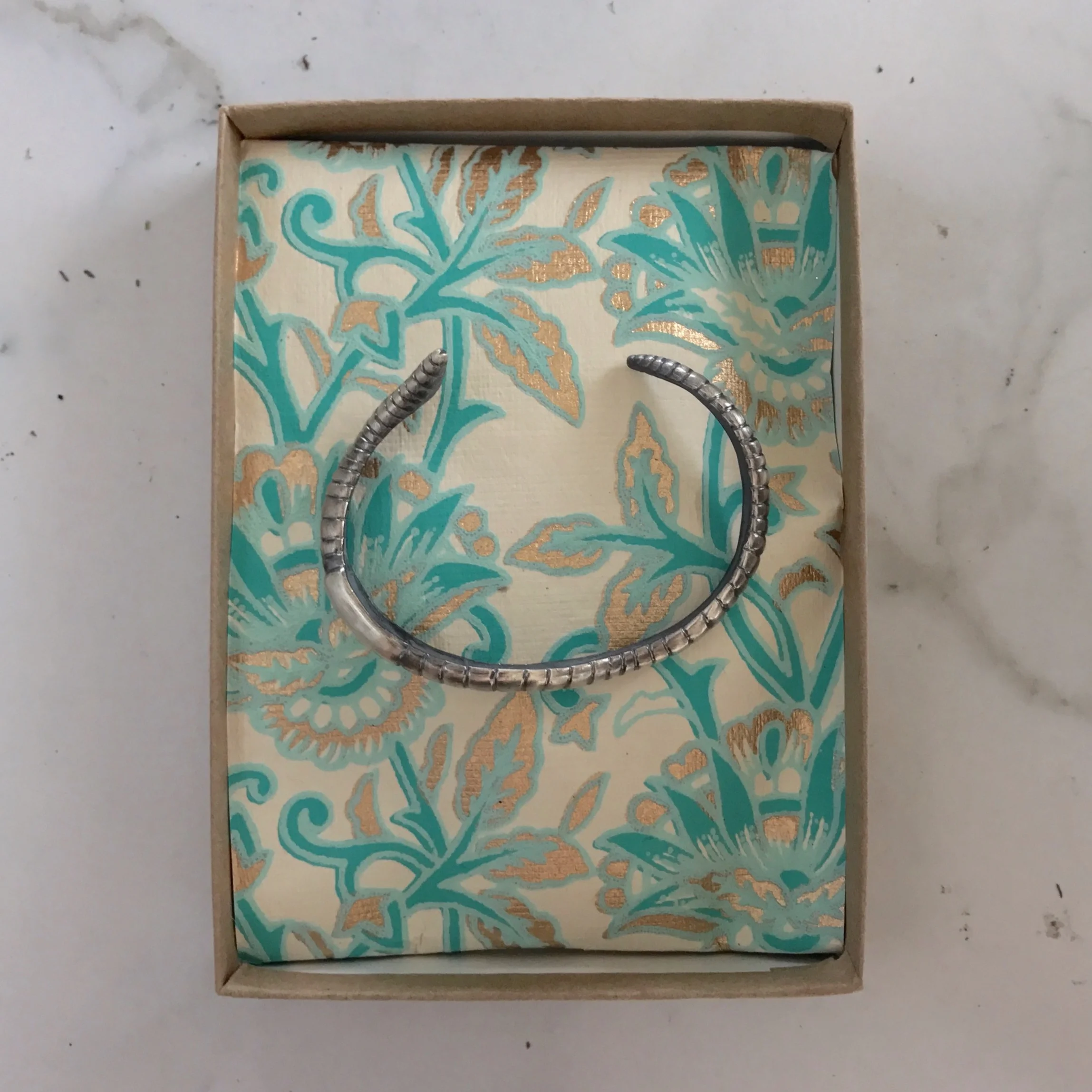 Nightcrawler Worm Cuff Bracelet in Oxidized Sterling Silver