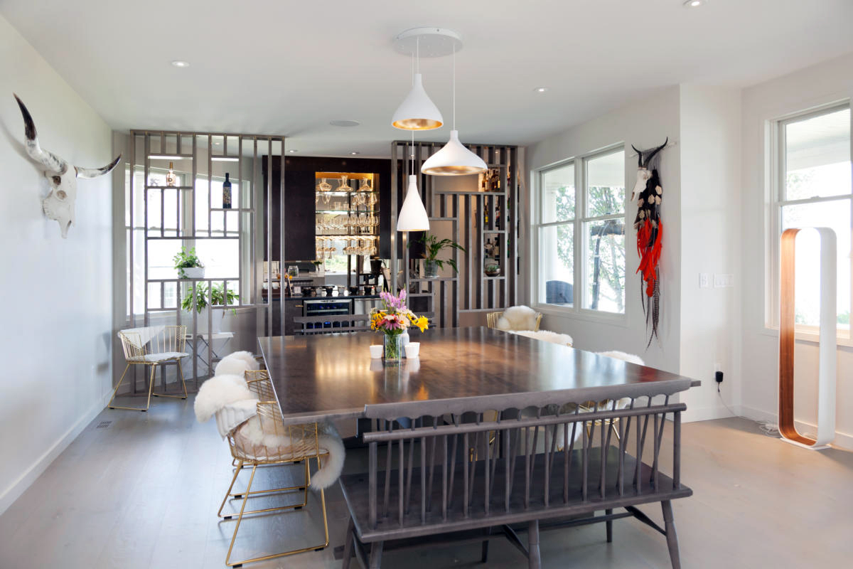  BAR SCREEN, CUSTOM DINING TABLE 