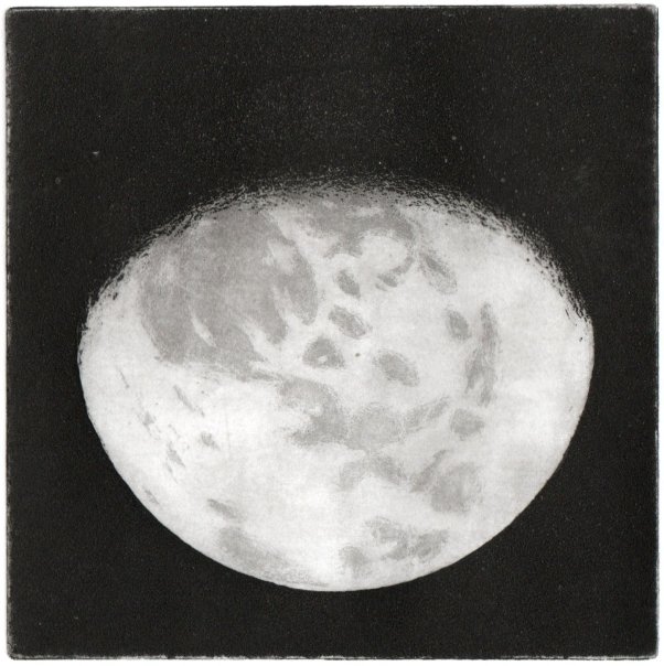 Eclipse Series handmade scroll. approx. 10 inches by 5 feet. wood, rives bfk, zinc plate etching. Specs: 10 inches tall by 5 feet long (unrolled). Each plate is 6 by 6 inches, 5 plates total. two color etching & aquatint.