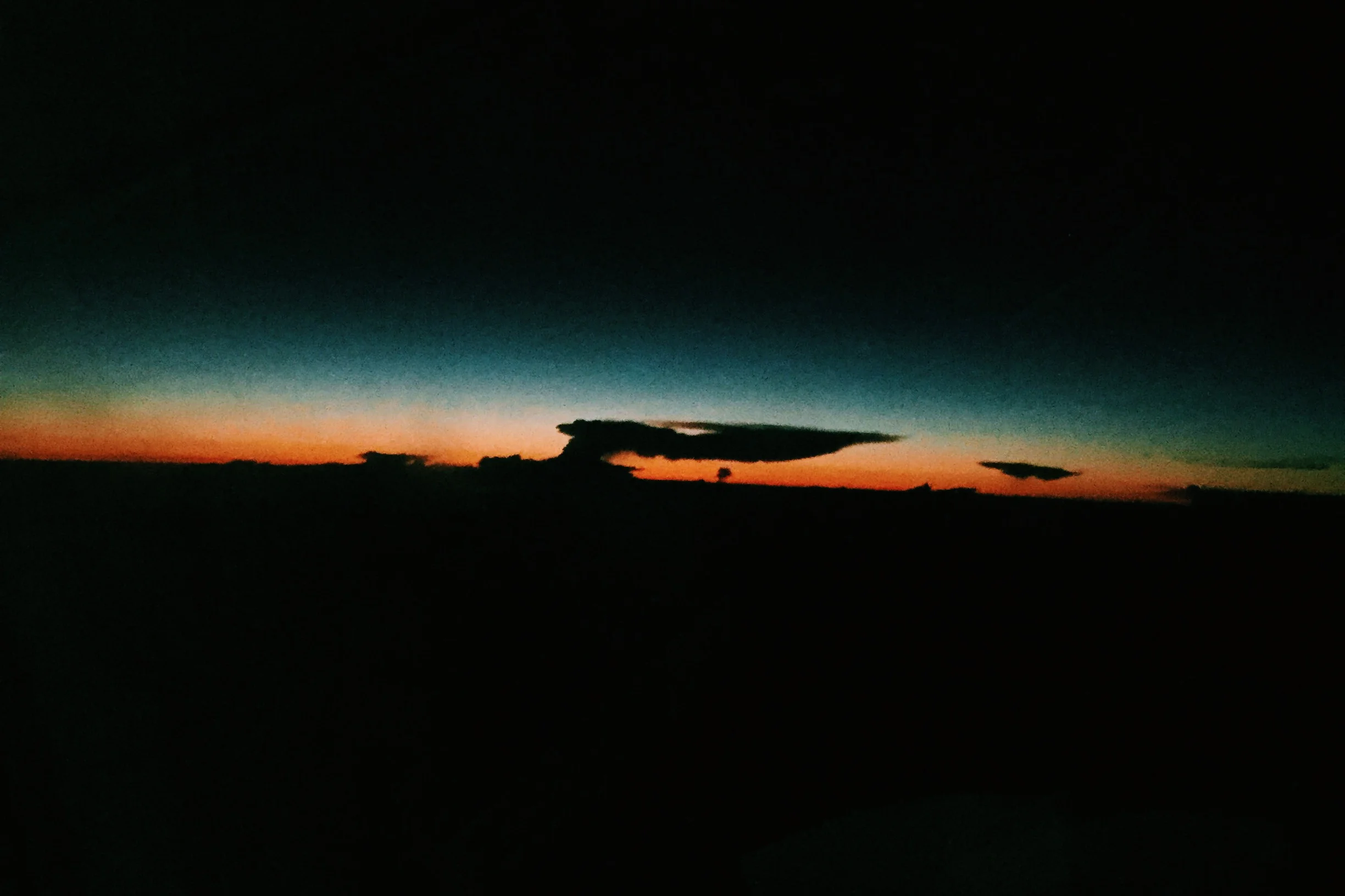 The sun rising on the way from Harlingen to Houston, Texas.