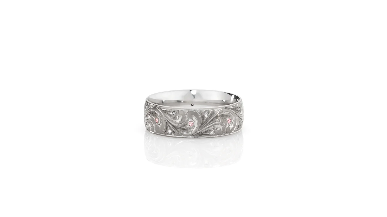 Engraved Pink Diamond Ring
