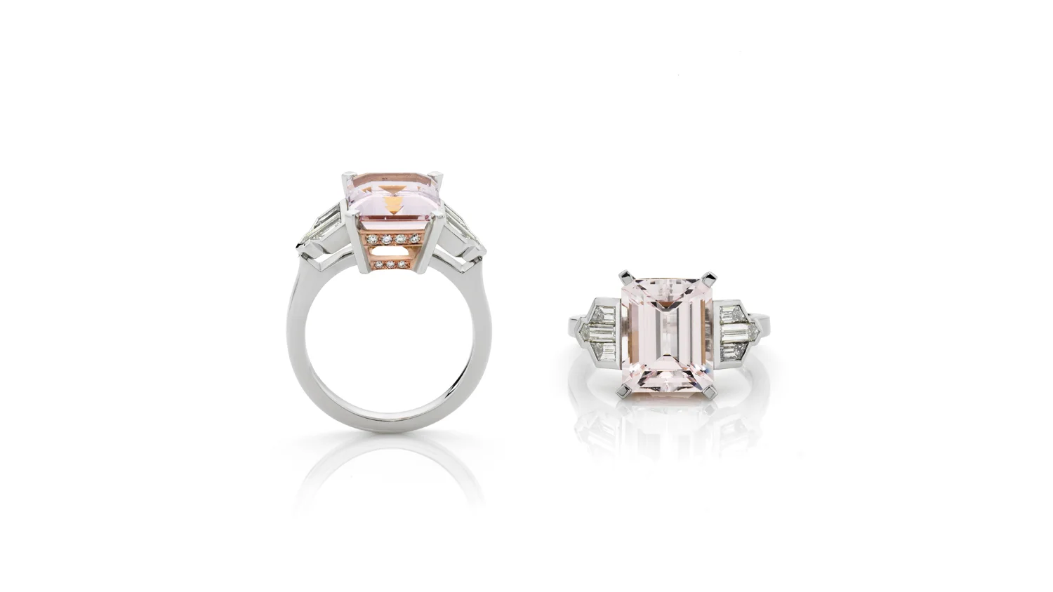 Morganite and Diamond Engagement Ring