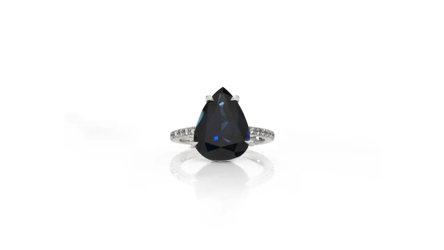 Australian Sapphire and Blue Diamond Ring