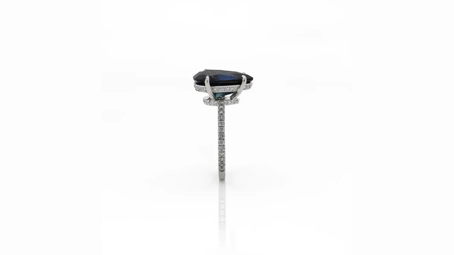 Australian Sapphire and Blue Diamond Ring