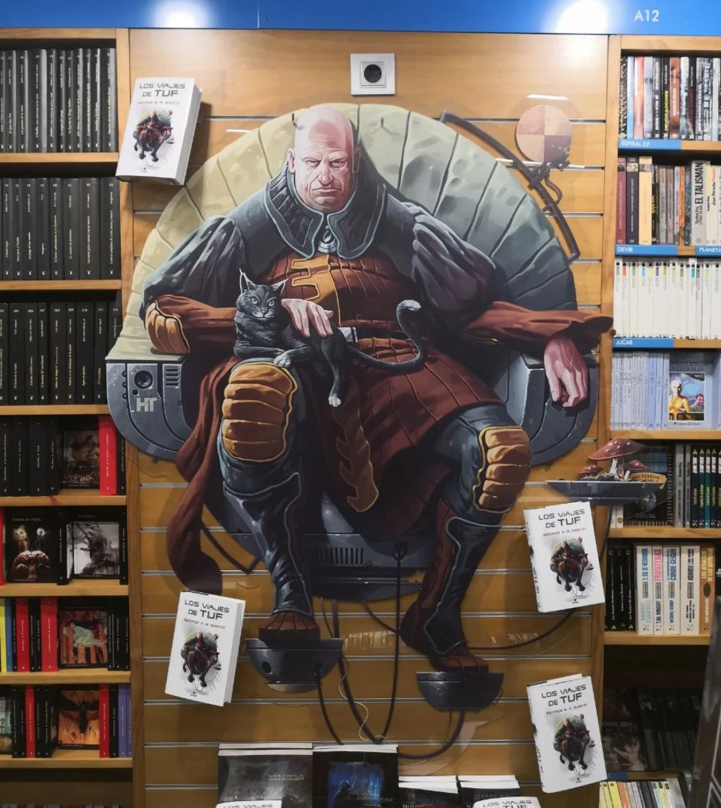 Book display at the Libreria Gigimesh in Barcelona, Spain.