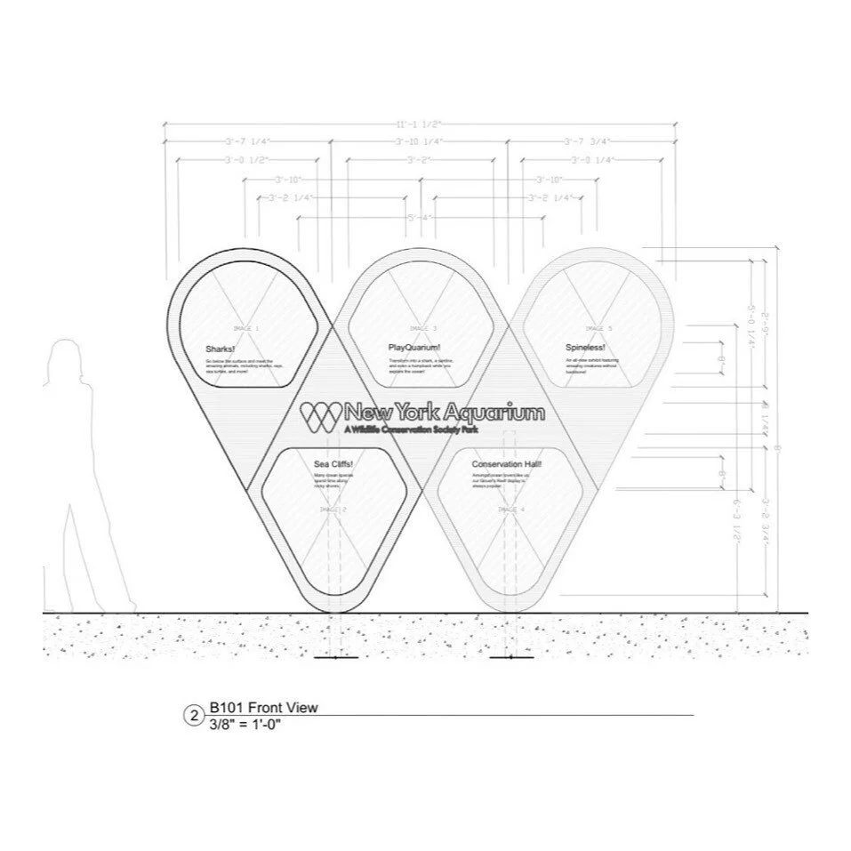Exhibition information signage construction drawings from a wayfinding and placemaking project for @nyaquarium @thewcs @fitnyc 
.
.
.
.
.
#design #exhibitiondesign #experiencedesign #signage #fashioninstituteoftechnology #signagedesign #wayfinding #e