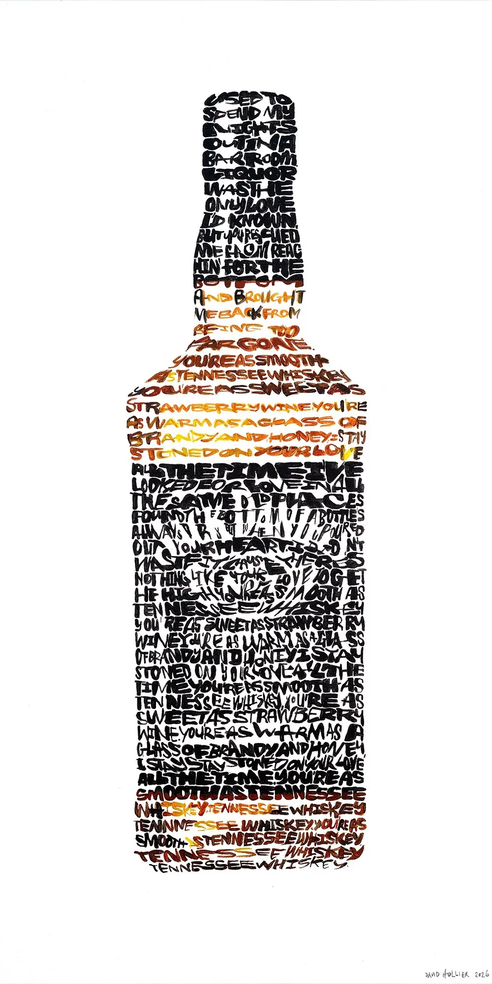 Jack Daniels.  Text: ‘Tennessee Whiskey’ by Chris Stapleton
