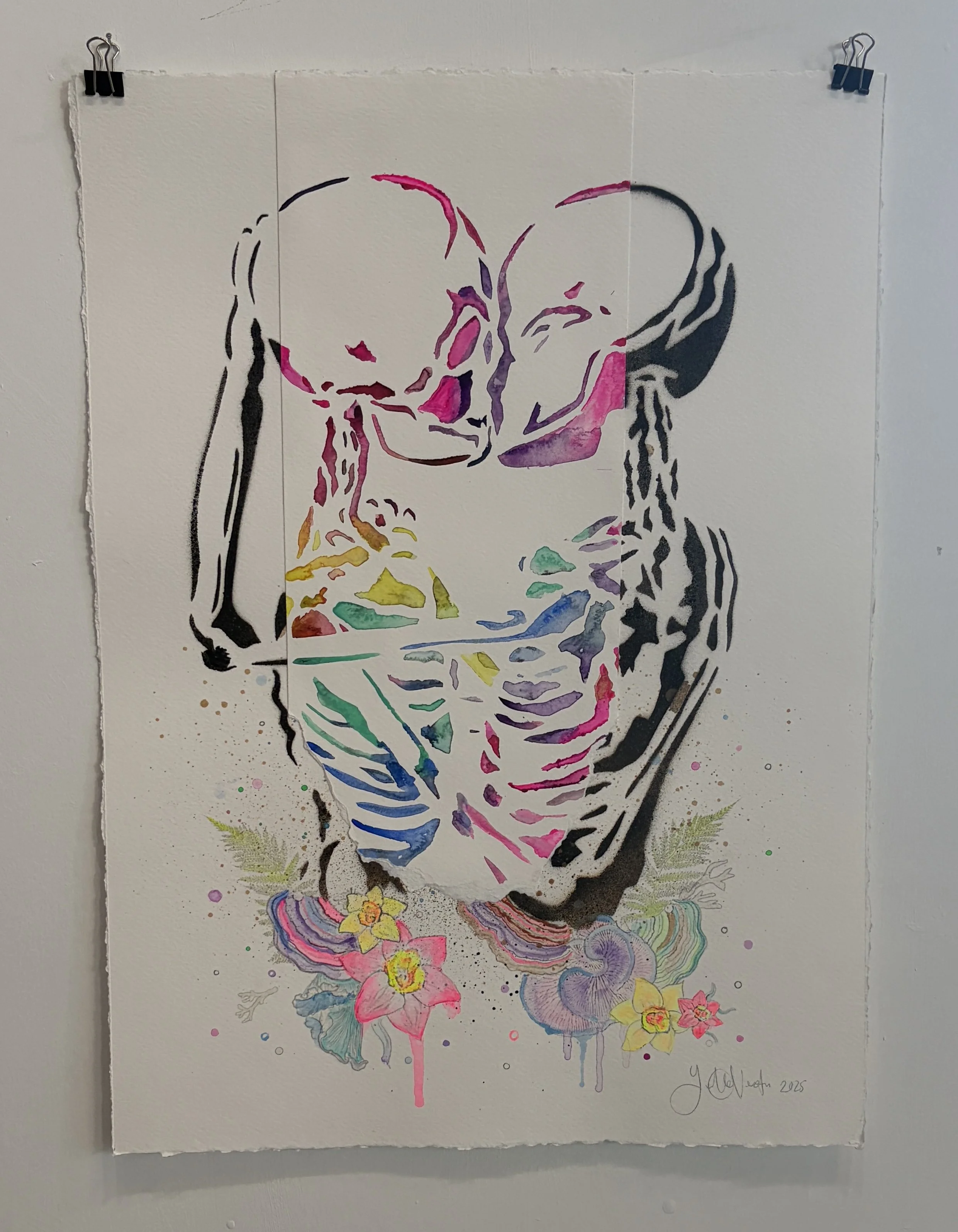 LOVE IS IMMORTAL: THE KISSING SKELETONS (COLLAGE 2) - Vexta