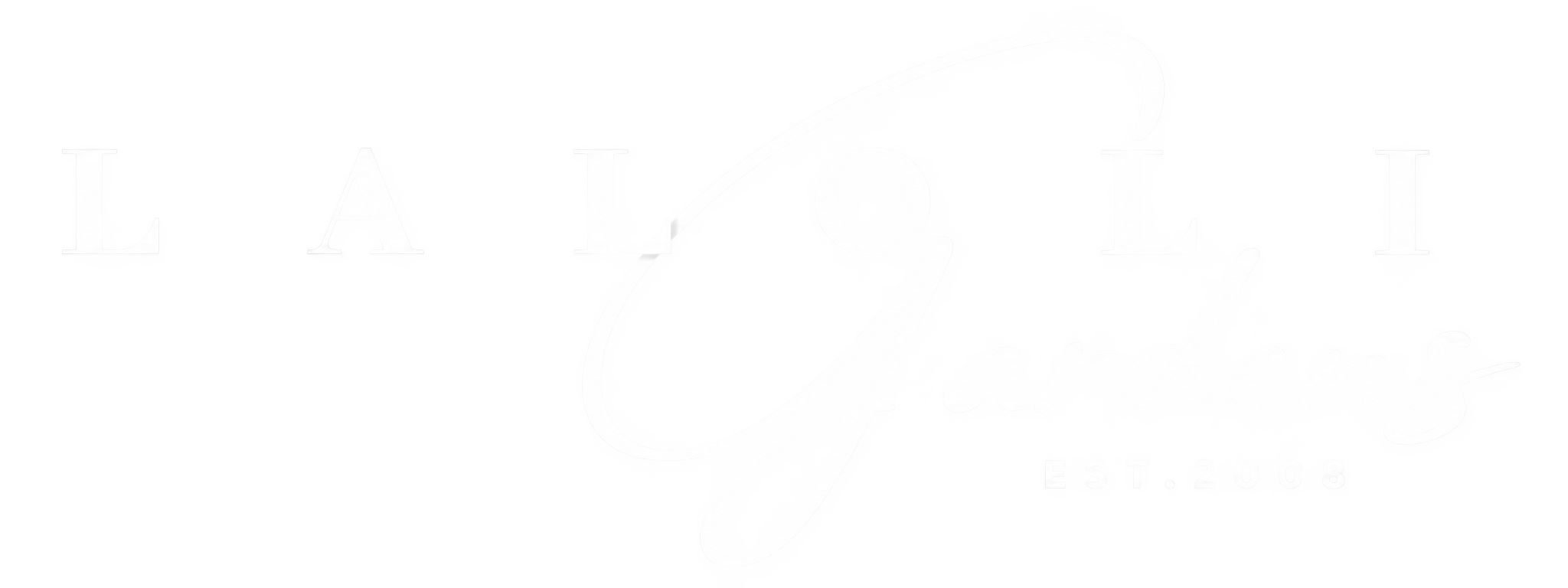 Logo for LAYLA Jaylen's, established in 2008, with the name in elegant white fonts on a black background.