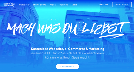 Ansicht Startseite Weebly