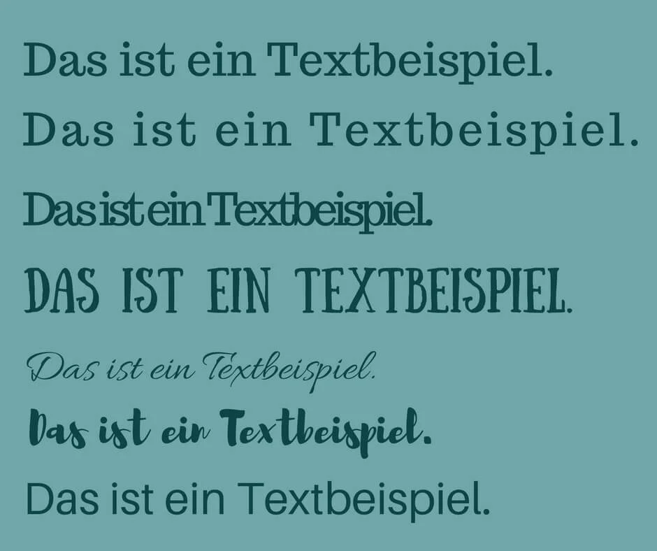 Abb.1 Unterschiedliche Laufweiten und Schriftarten
