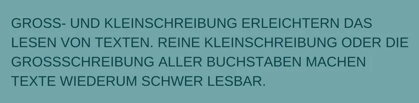 Abb. 2 Beispiel Text mit Großschreibung