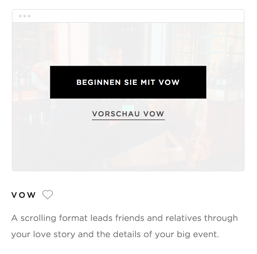 @Squarespace - Vorschau / Demo-Rundgang Template 'Vow'