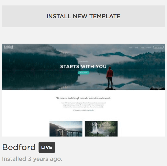 @Squarespace - neues Template installieren (Ansicht CMS)